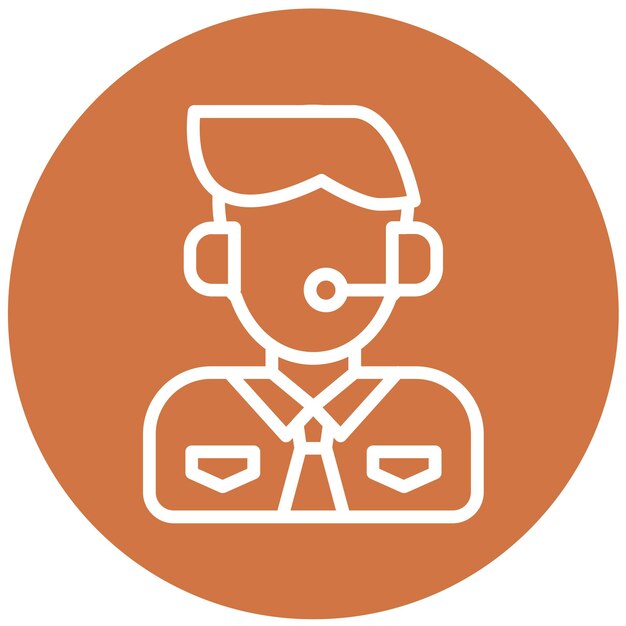 Estilo del icono del agente de llamada de diseño vectorial