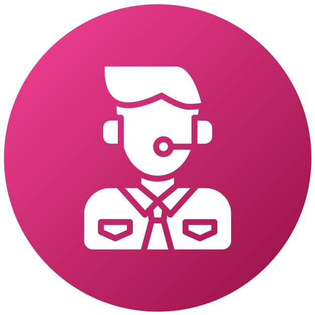 Estilo del icono del agente de llamada de diseño vectorial