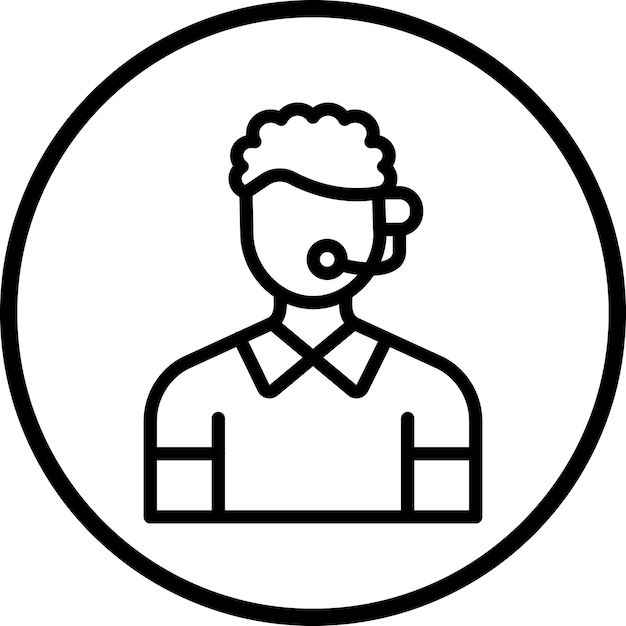 Estilo del icono del agente de servicio al cliente de diseño vectorial