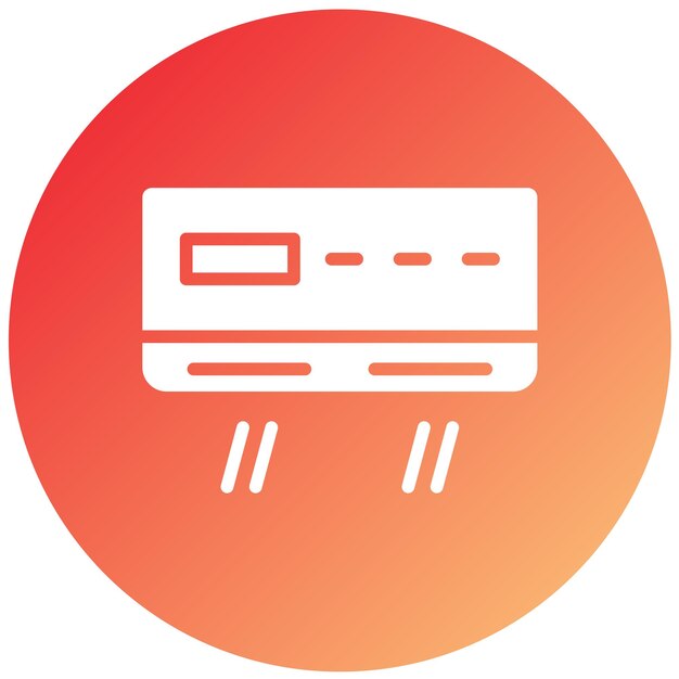 Estilo del icono del aire acondicionado de diseño vectorial