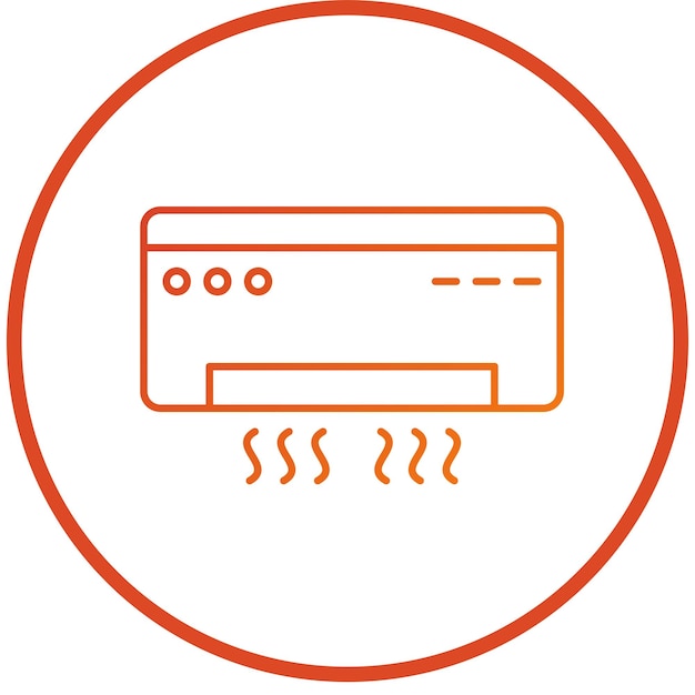Estilo del icono del aire acondicionado de diseño vectorial