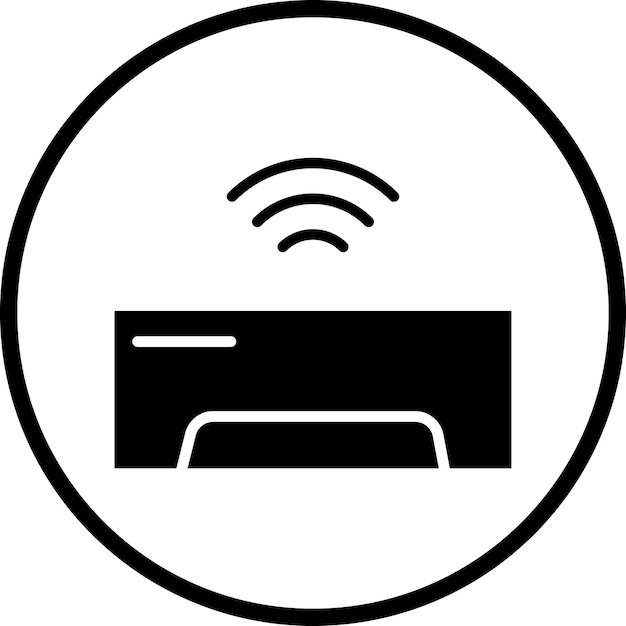 Estilo de icono de aire acondicionado inteligente de diseño vectorial