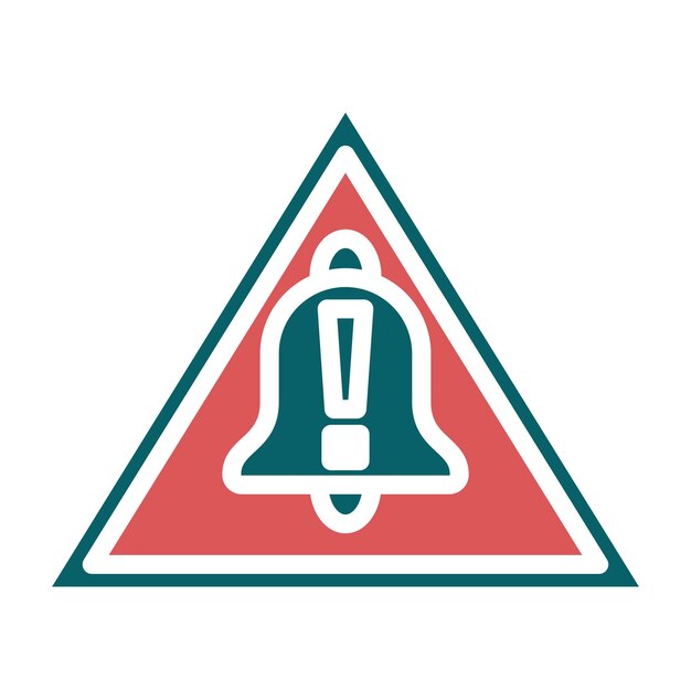 Vector estilo del icono de la alarma de advertencia