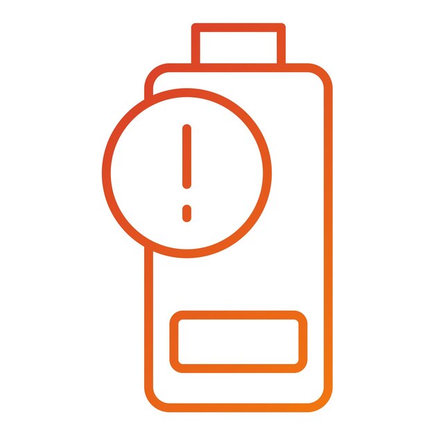 Estilo del icono de alerta de batería de diseño vectorial