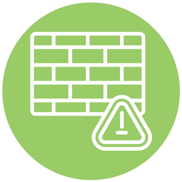Estilo del icono de alerta de cortafuegos de diseño vectorial