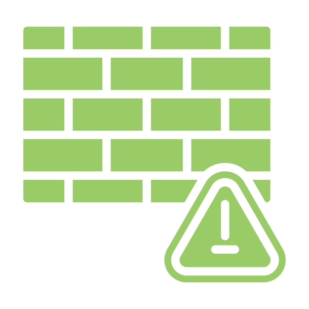 Estilo del icono de alerta de cortafuegos de diseño vectorial