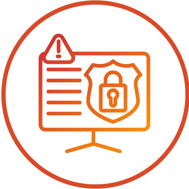 Estilo del icono de alerta de violación de seguridad de diseño vectorial