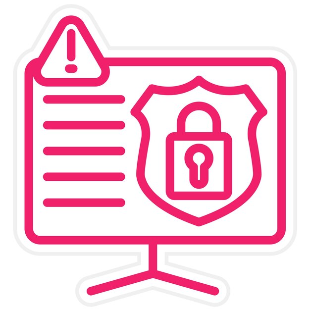 Estilo del icono de alerta de violación de seguridad de diseño vectorial