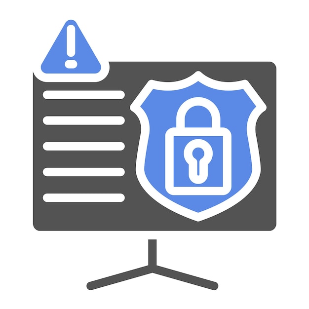 Estilo del icono de alerta de violación de seguridad de diseño vectorial