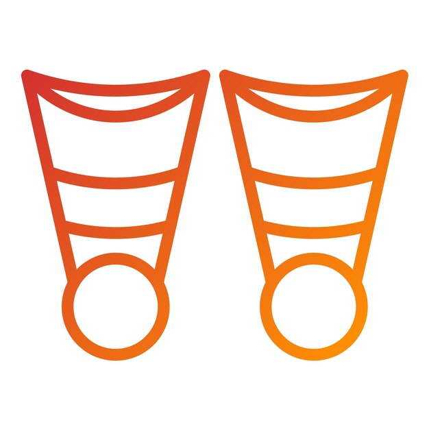 Estilo del icono de las aletas de buceo de diseño vectorial
