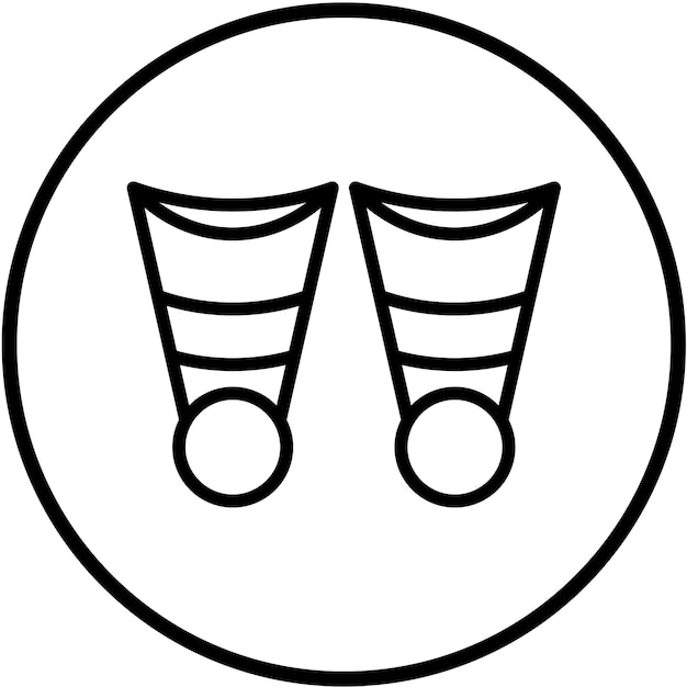 Estilo del icono de las aletas de buceo de diseño vectorial