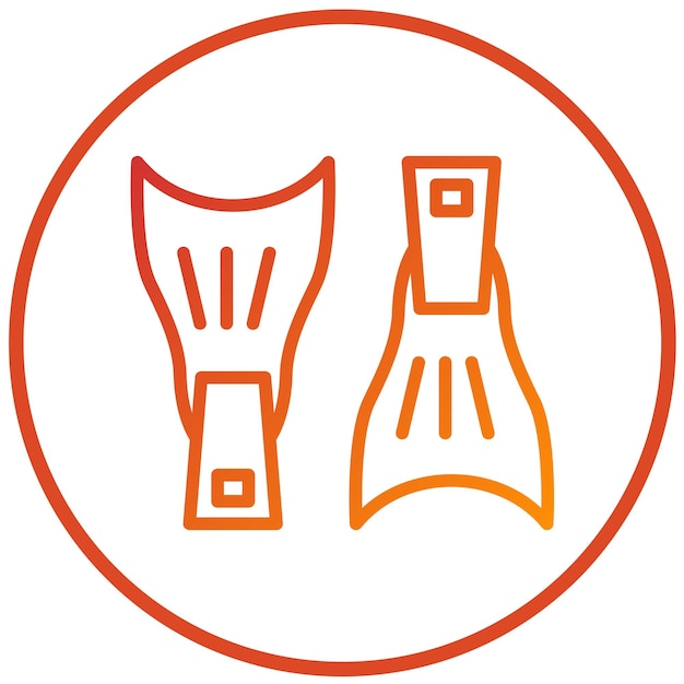 Estilo del icono de las aletas de diseño vectorial