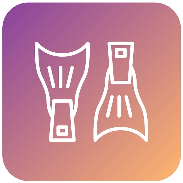 Estilo del icono de las aletas de diseño vectorial