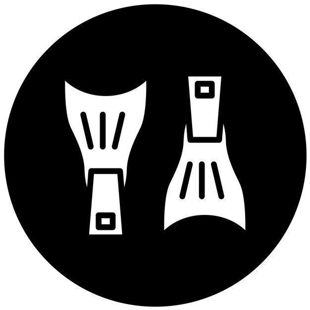 Estilo del icono de las aletas de diseño vectorial
