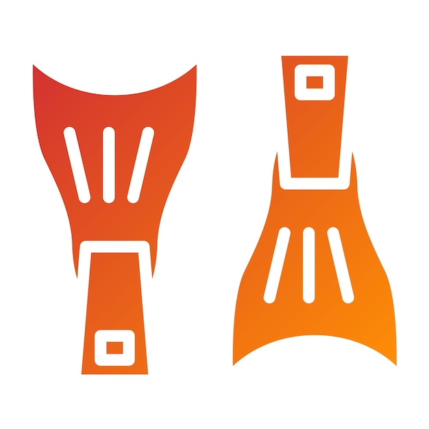 Estilo del icono de las aletas de diseño vectorial