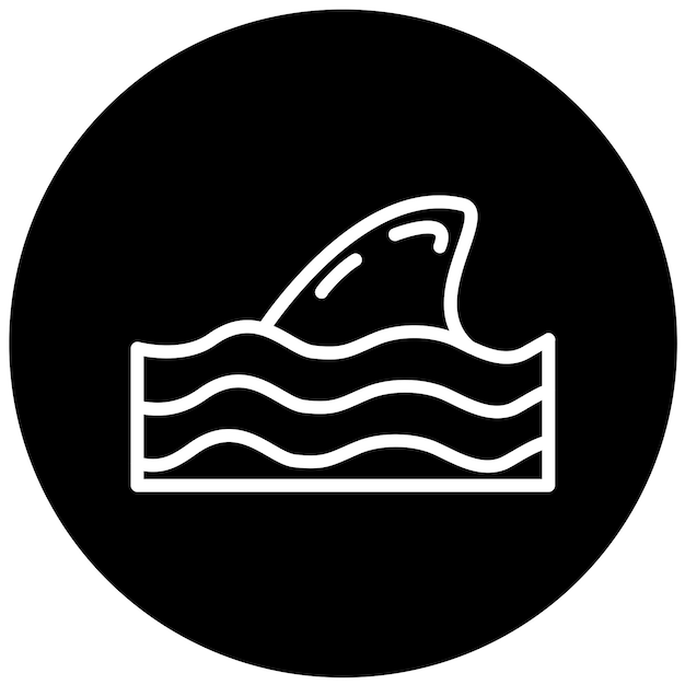 Estilo del icono de las aletas de diseño vectorial