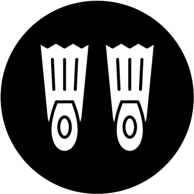 Estilo del icono de las aletas de diseño vectorial