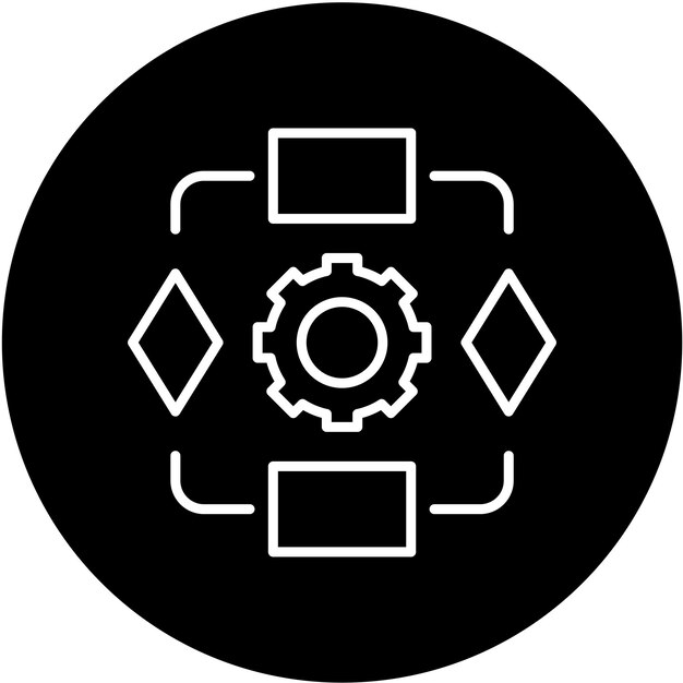 Estilo del icono del algoritmo de diseño vectorial