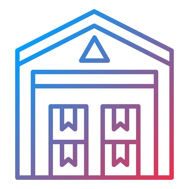 Estilo del icono del almacén de diseño vectorial