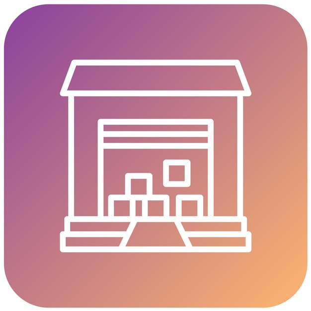 Estilo del icono del almacén de diseño vectorial