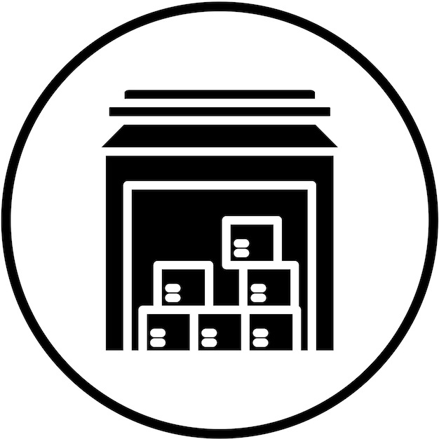 Estilo del icono del almacén de diseño vectorial