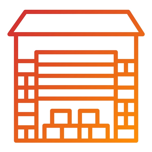 Estilo del icono del almacén de diseño vectorial