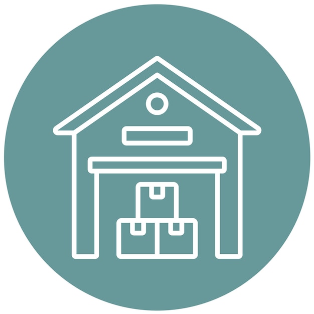 Estilo del icono del almacén de diseño vectorial