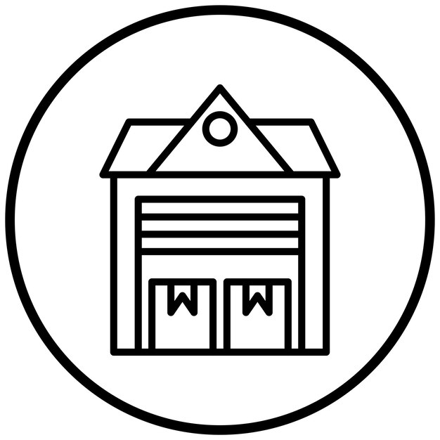 Estilo del icono del almacén de diseño vectorial