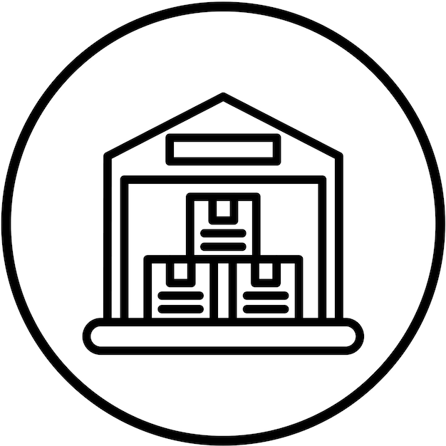 Estilo del icono del almacén de diseño vectorial
