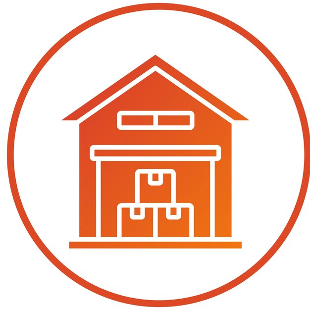 Estilo del icono del almacén de diseño vectorial