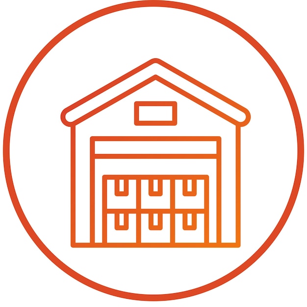 Estilo del icono del almacén de diseño vectorial