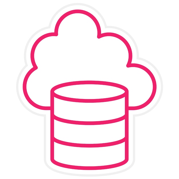 Estilo de icono de almacenamiento en la nube de diseño vectorial