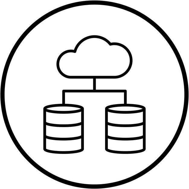 Estilo de icono de almacenamiento en nube de diseño vectorial