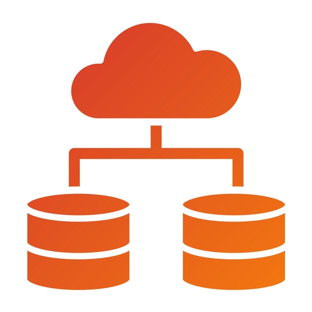 Estilo de icono de almacenamiento en nube de diseño vectorial