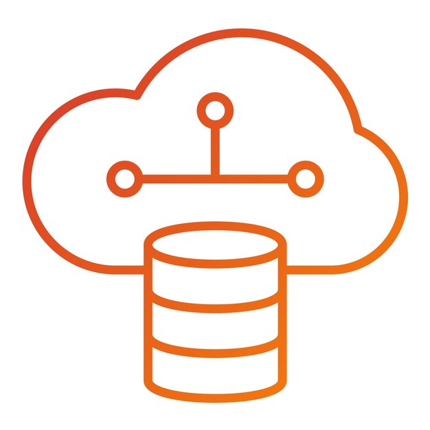 Estilo de icono de almacenamiento en nube de diseño vectorial