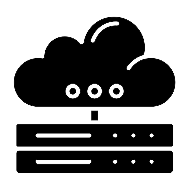 Estilo de icono de almacenamiento en la nube de diseño vectorial