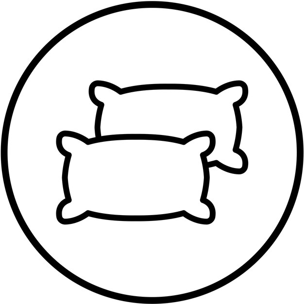 Estilo del icono de la almohada de la cama de diseño vectorial