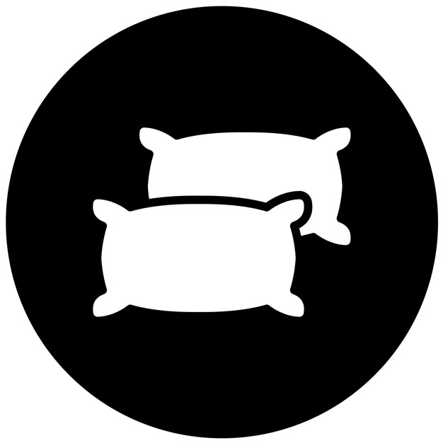 Estilo del icono de la almohada de la cama de diseño vectorial