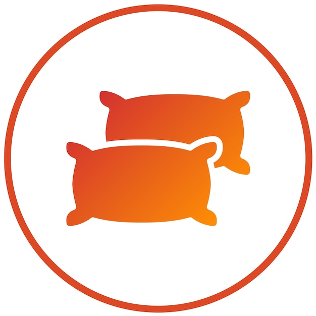 Estilo del icono de la almohada de la cama de diseño vectorial