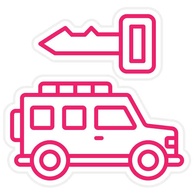 Estilo de icono de alquiler de automóviles de diseño vectorial