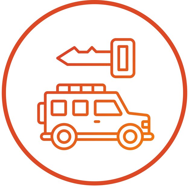 Estilo de icono de alquiler de automóviles de diseño vectorial