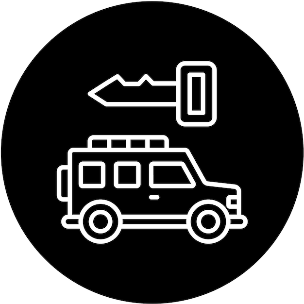 Estilo de icono de alquiler de automóviles de diseño vectorial