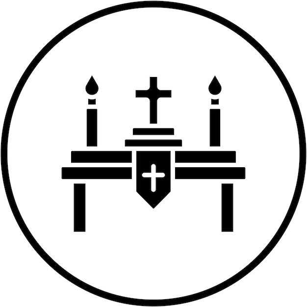 Vector estilo del icono del altar de diseño vectorial