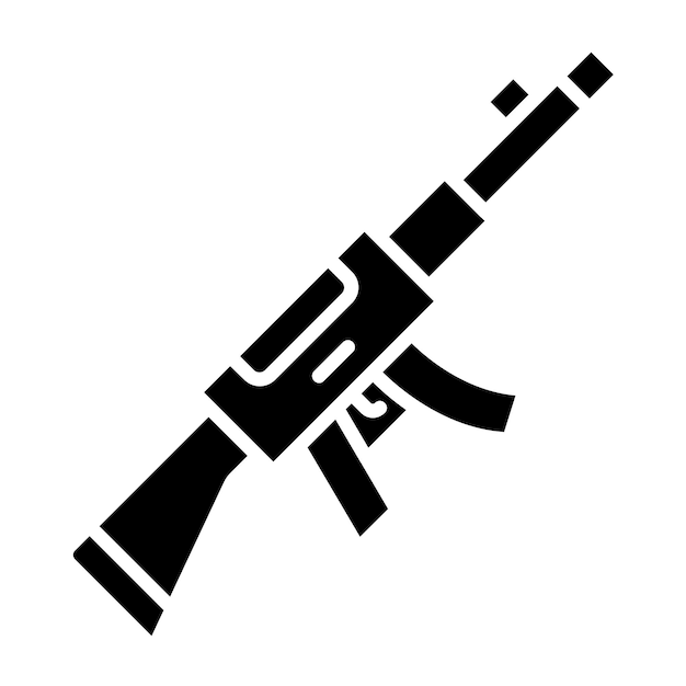 Estilo del icono de la ametralladora de diseño vectorial