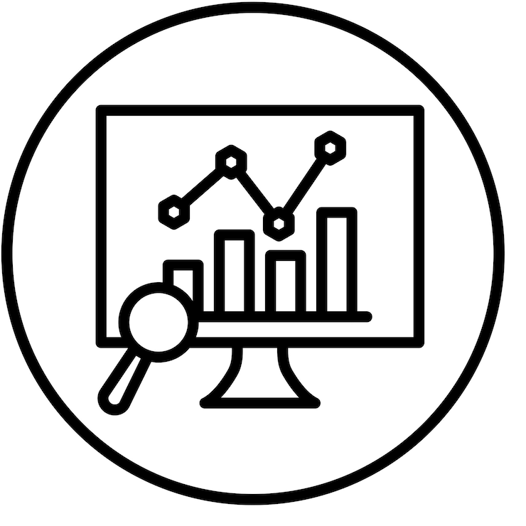 Vector estilo del icono de análisis de datos de diseño vectorial