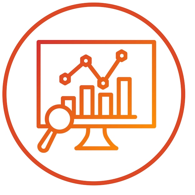 Estilo del icono de análisis de datos de diseño vectorial