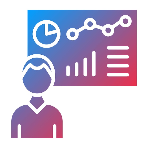 Estilo del icono del analista de diseño vectorial