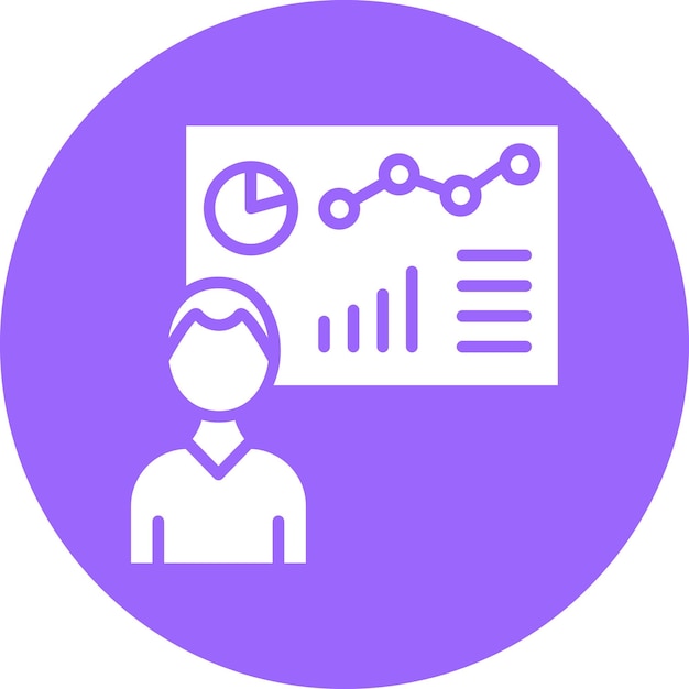 Estilo del icono del analista de diseño vectorial
