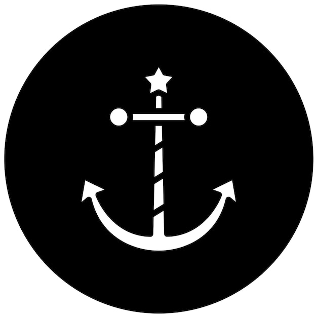 Estilo del icono del ancla de diseño vectorial