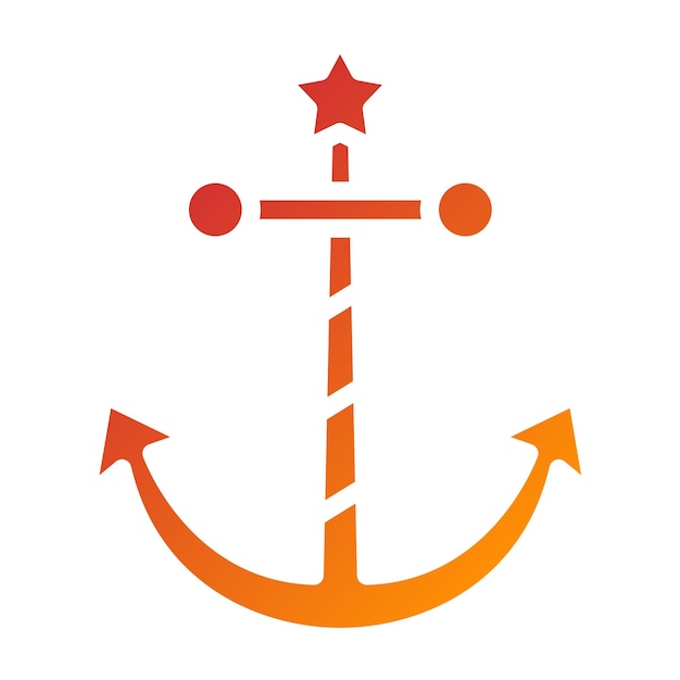 Estilo del icono del ancla de diseño vectorial